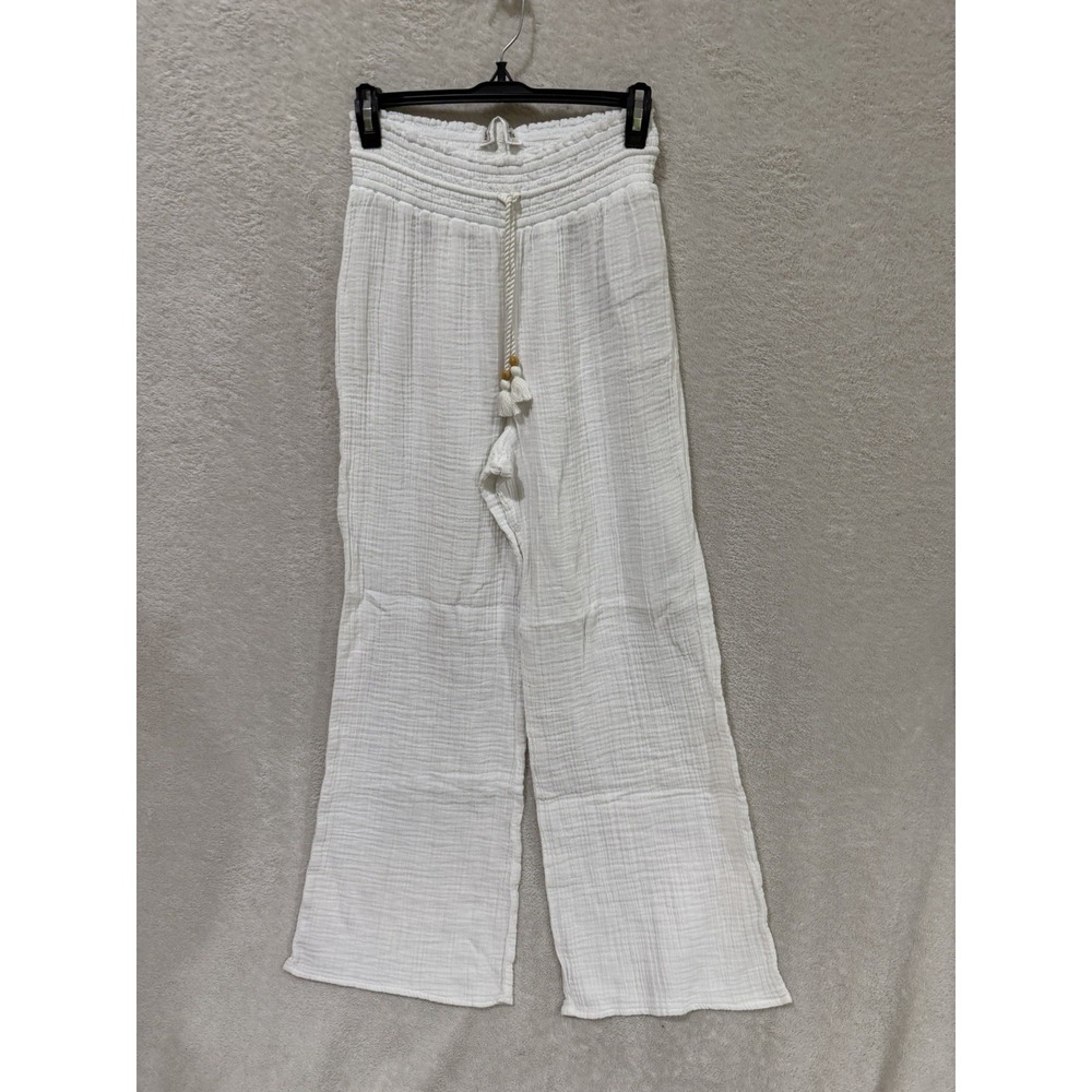 Abercrombie & Fitch White Pull-On Pants Women's Size Medium Beach Gauzy